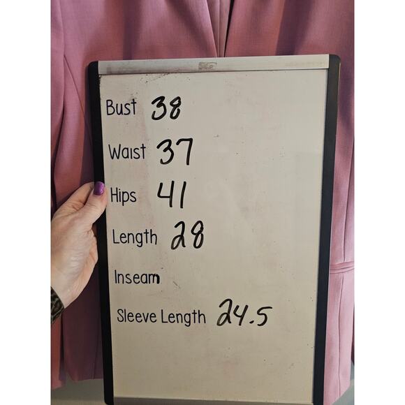 Ann Taylor Cut away blazer bi stretch suiting collection pink blazer sz 6 - Picture 9 of 9